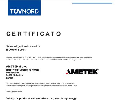 certificate Italian QM